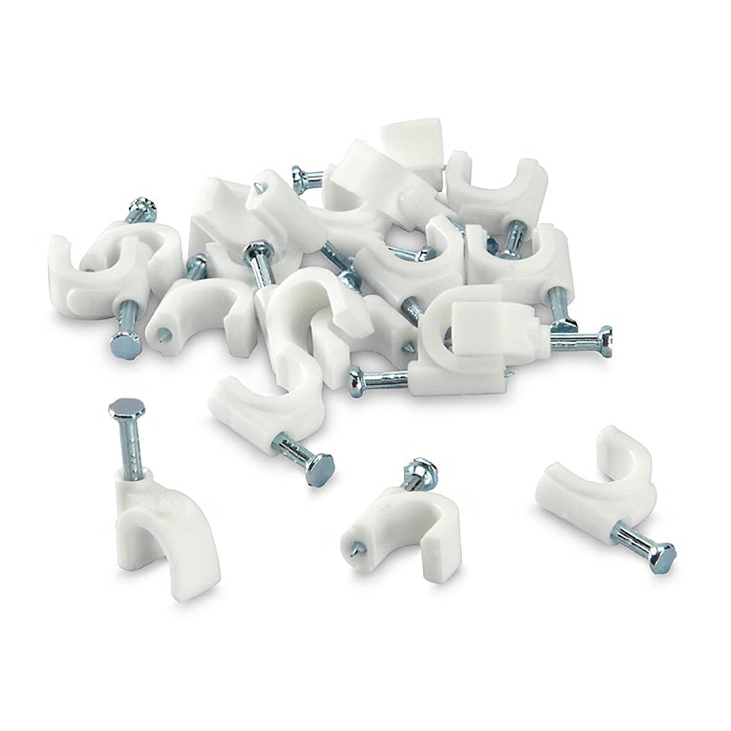 9020 100 Pc 6 MM Cable Clip used in all kinds of wires to make them stuck and holded in walls etc. 9020 100 Pc 6 MM Cable Clip used in all kinds of wires to make them stuck and holded in walls etc.